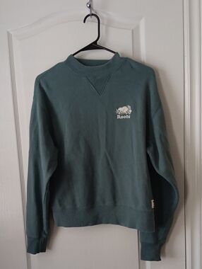 Roots Teal-Green Crewneck Sweatshirt